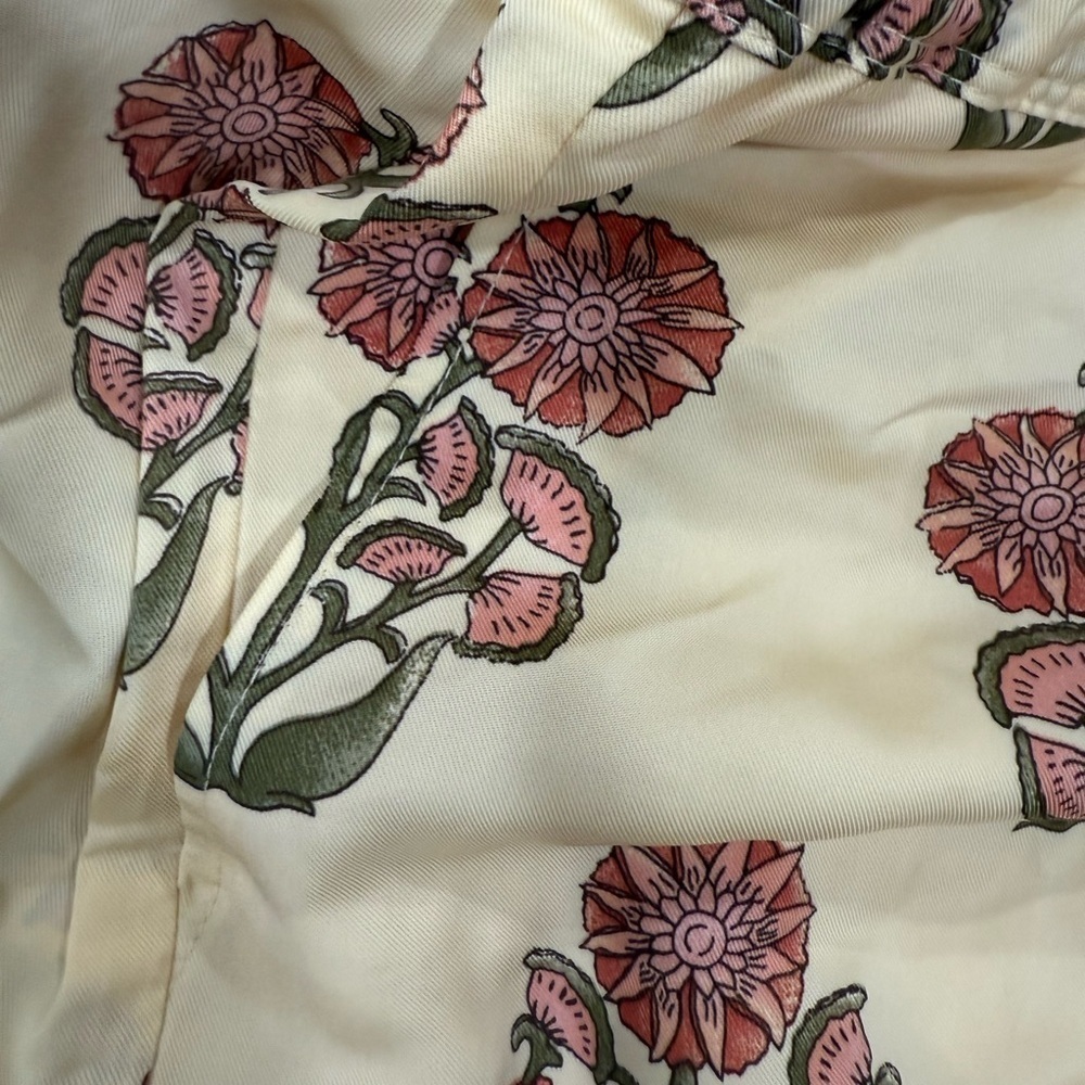 J. Crew Cream and tan Floral Wide Leg Pants - Picture 4 of 7